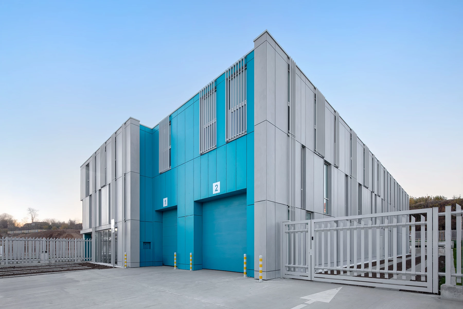 CSC administrative building in Pleven with main entrance and security fence