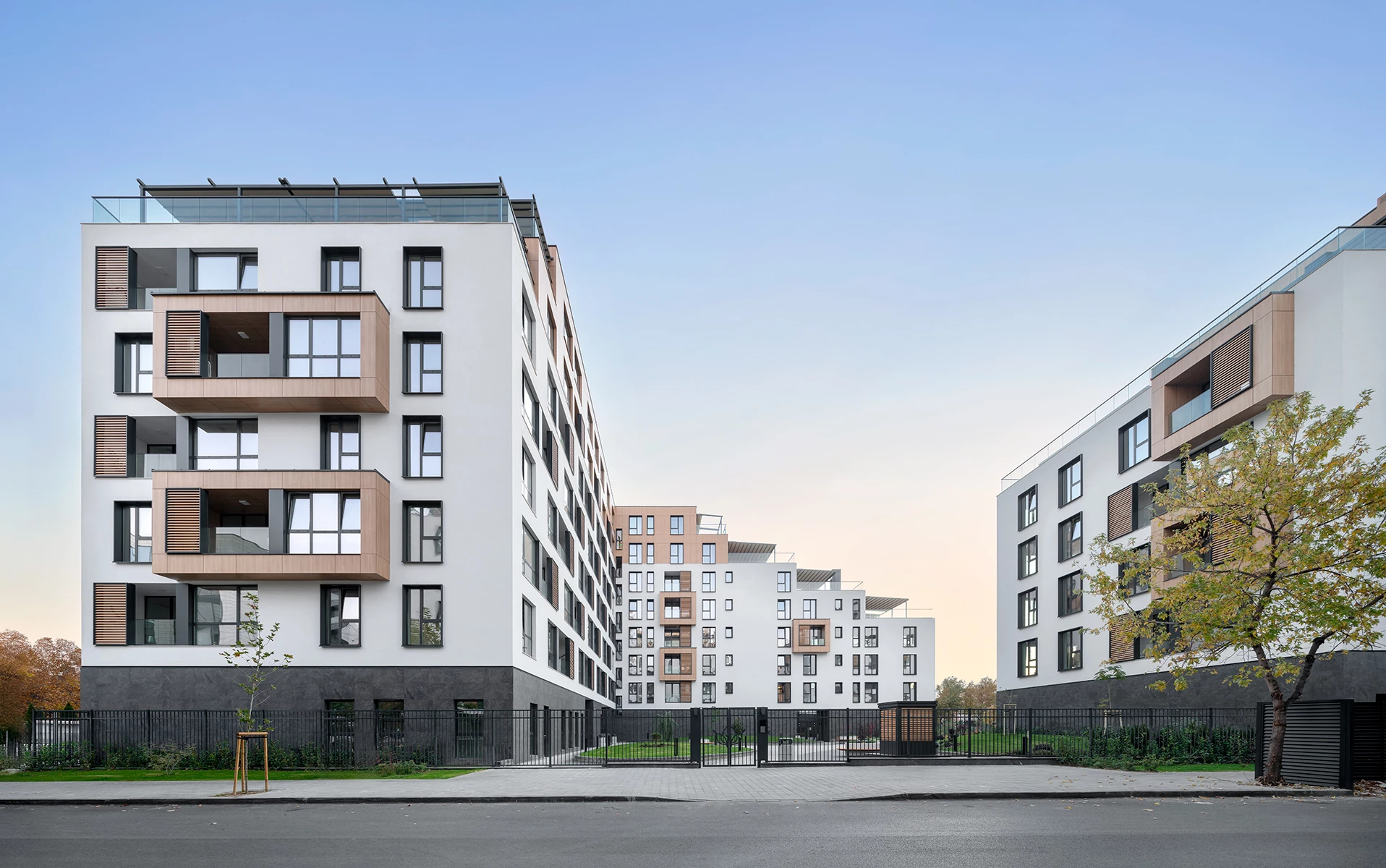 Residential buildings and shared outdoor space at Royal Garden in Plovdiv