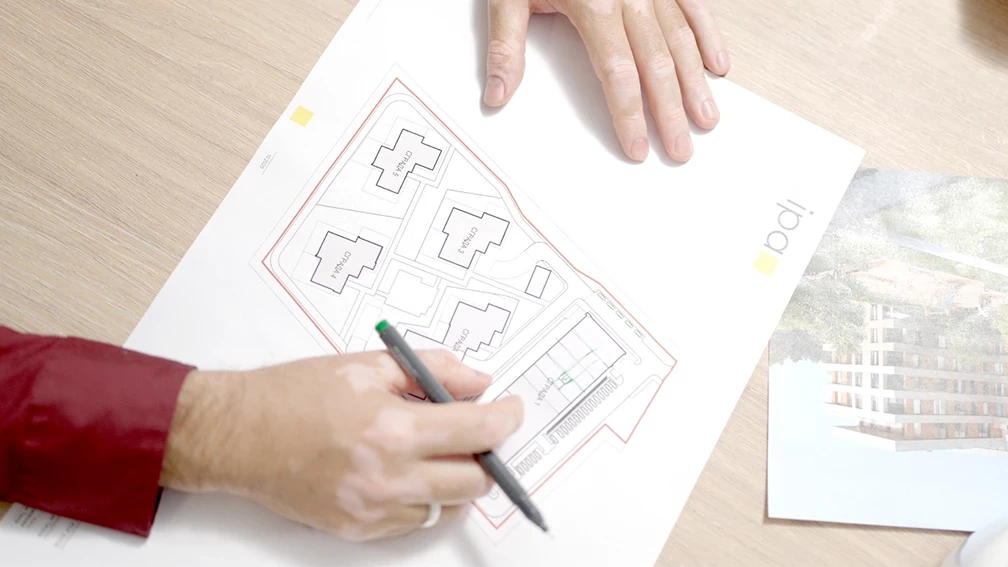 Review of a site plan during a pre-design study