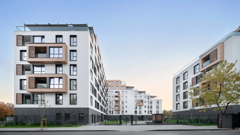 Residential buildings and shared outdoor space at Royal Garden in Plovdiv