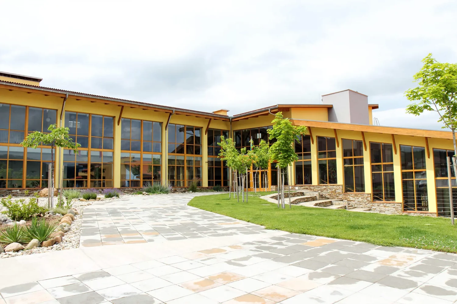 Courtyard and campus landscape of the Anglo-American School in Sofia