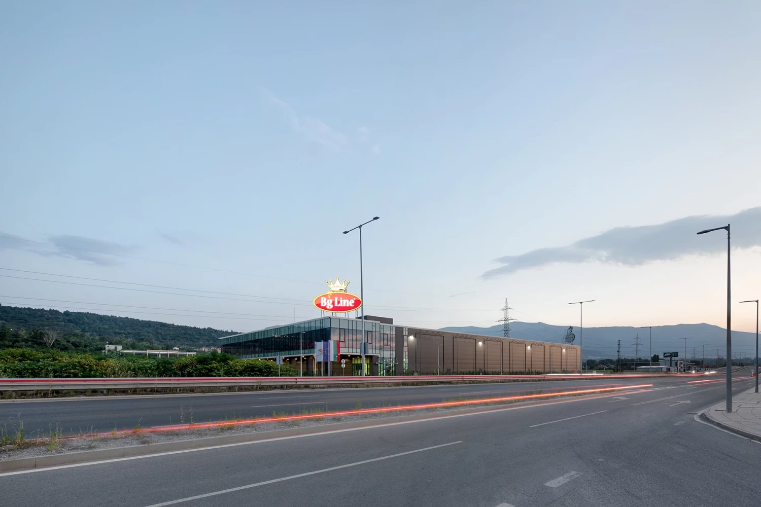 BG Line Logistics Base in Sofia viewed from the adjacent road infrastructure