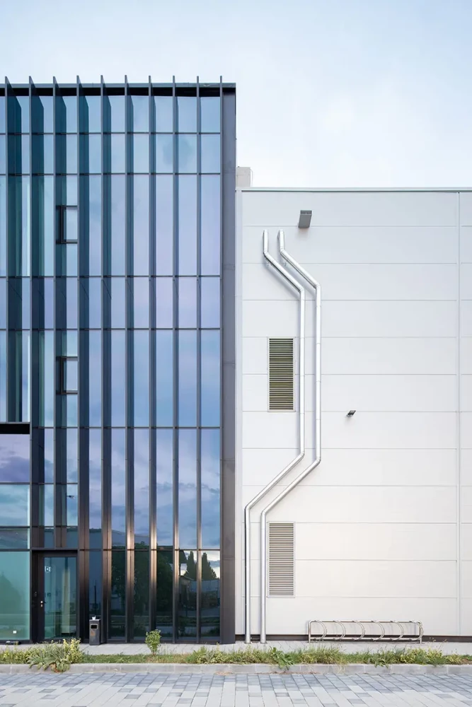 Equinix data storage center with technological facade design