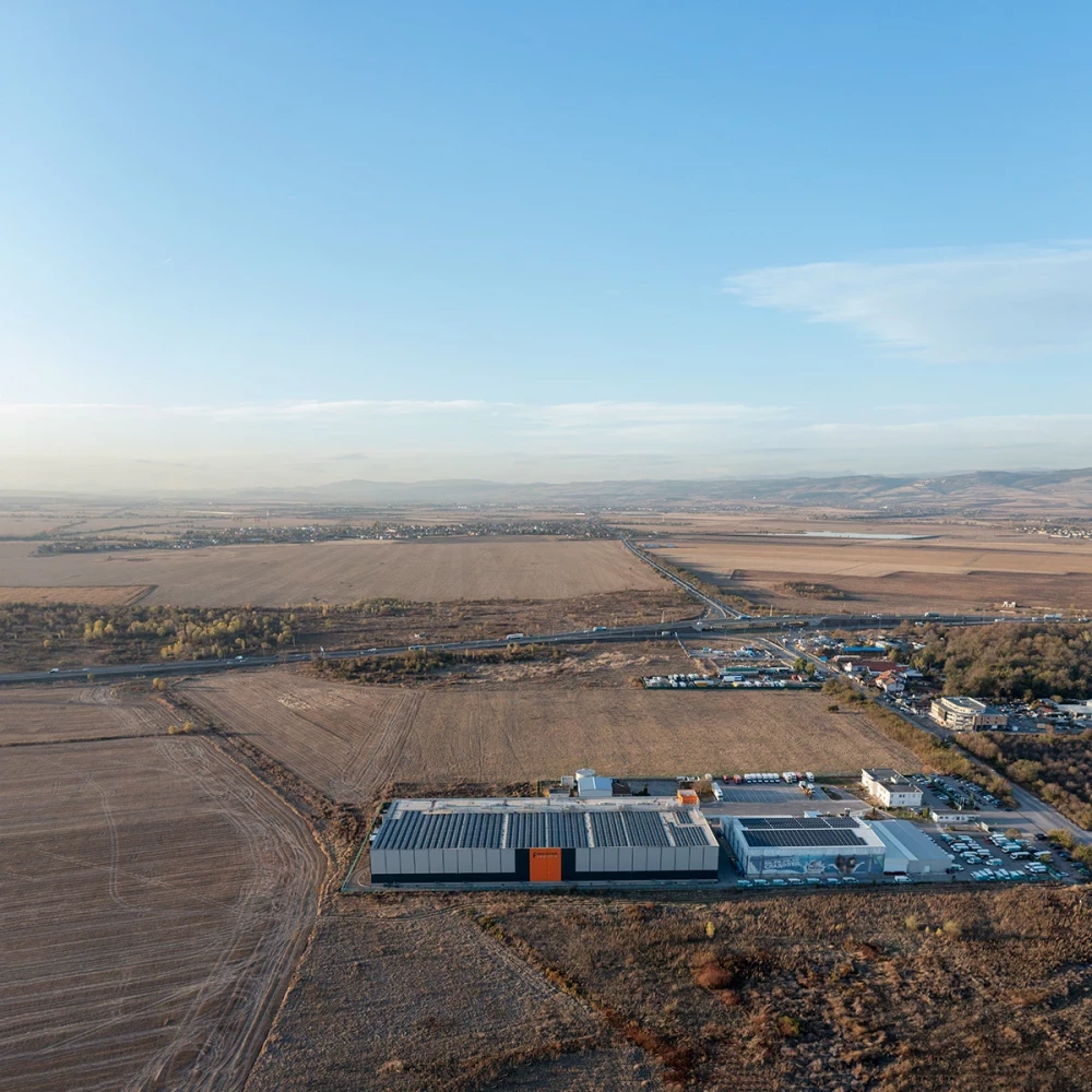 Aerial view of the area surrounding the Fresh&Frozen logistics and warehouse facility in Sofia