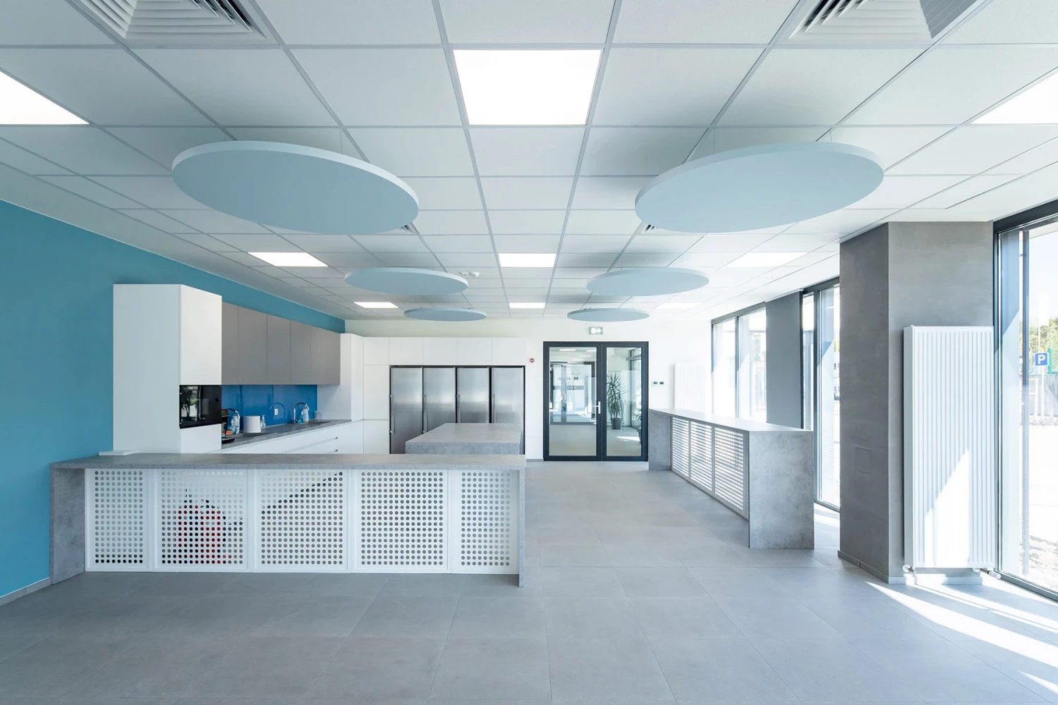 Bright common area in the administrative zone of Ottobock in Blagoevgrad