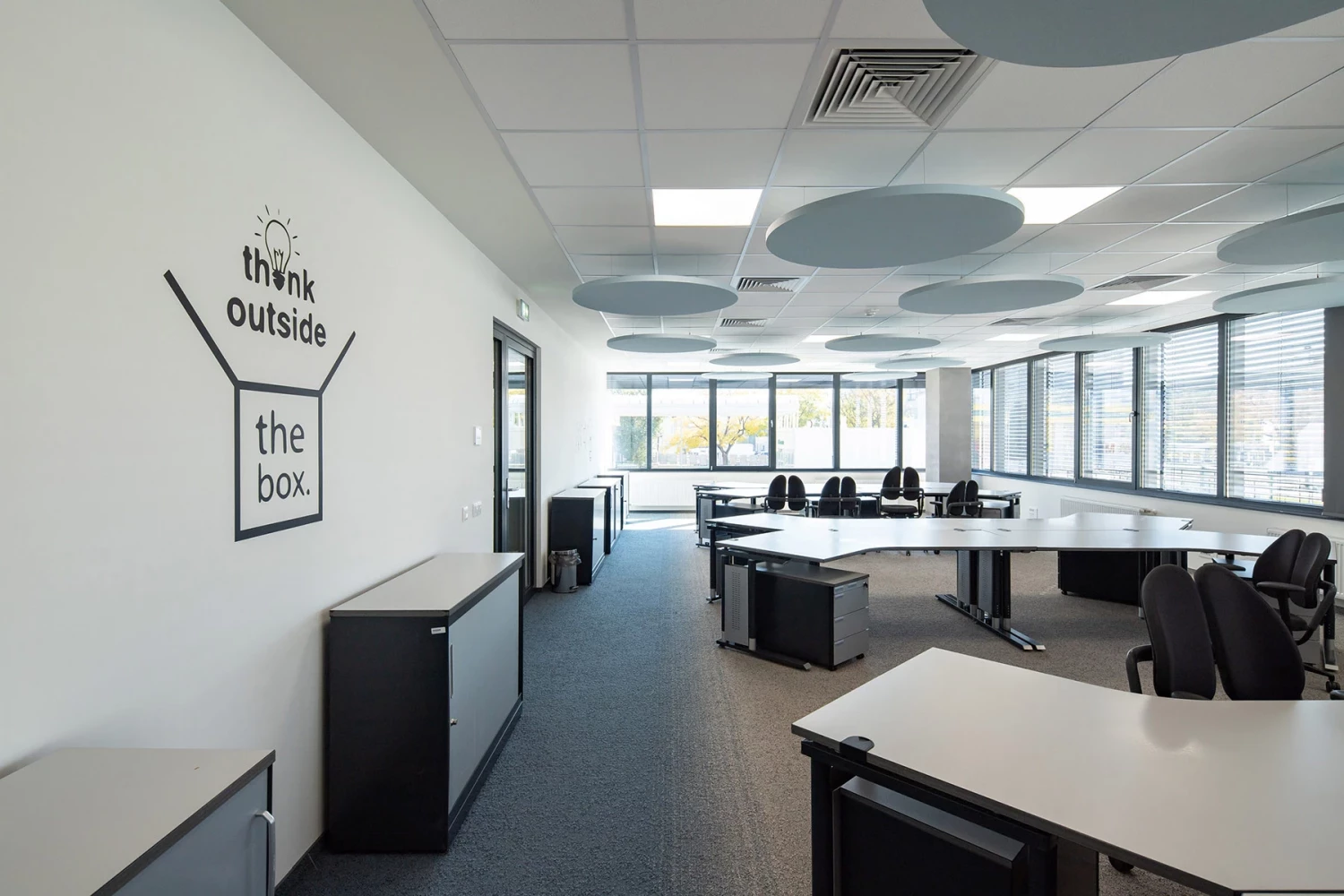 Office workspace in the administrative zone of the Ottobock manufacturing facility