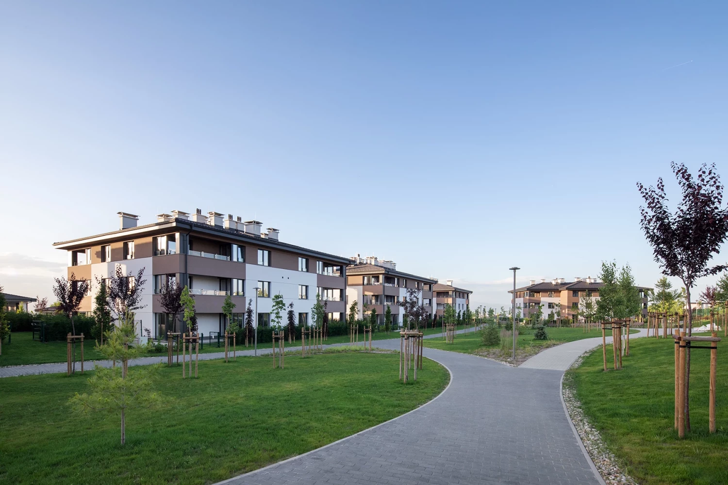 Pedestrian walkway between the residential buildings at Residential Park Sofia Phase 3B