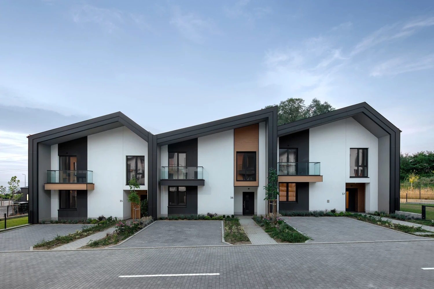 Row houses at River Park residential complex in Simeonovo, Sofia, by IPA - Architecture and more