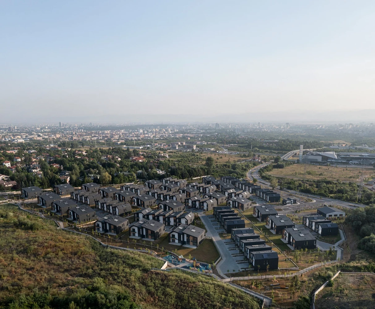 Aerial panorama of River Park and the urban surroundings of Sofia by IPA - Architecture and more