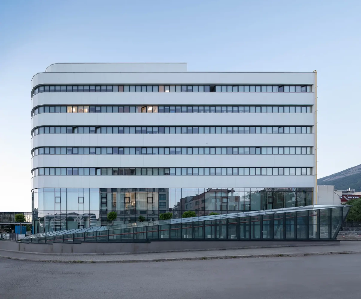 Overall view of the facade and entrance area of St. Sofia General Hospital in Sofia