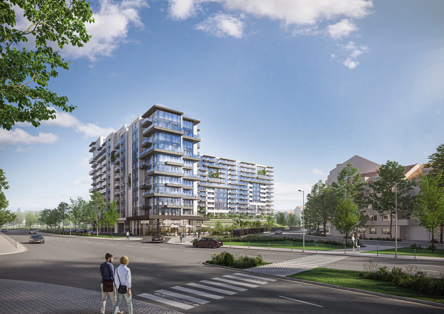 Общ архитектурен изглед към жилищния комплекс Teatralna Park Residence в София