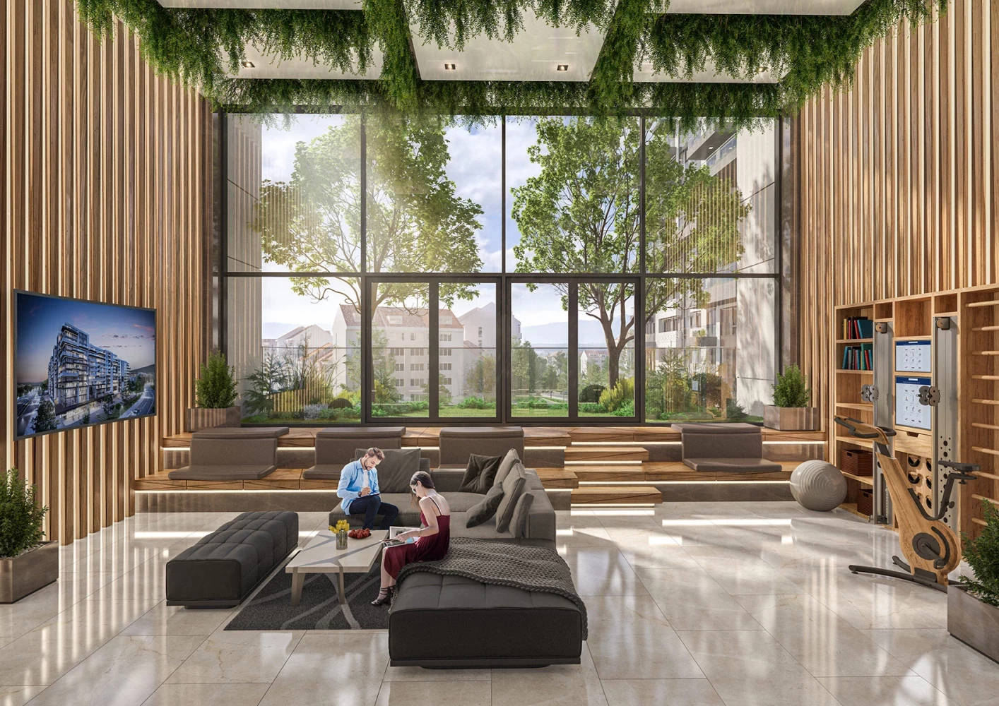 Интериор на обща част в Teatralna Park Residence