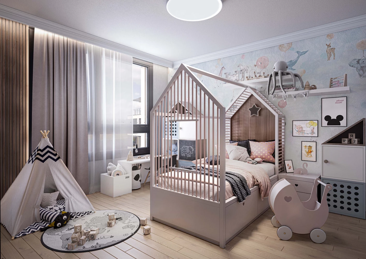 Children's bedroom interior in an apartment at Vitosha Apartments