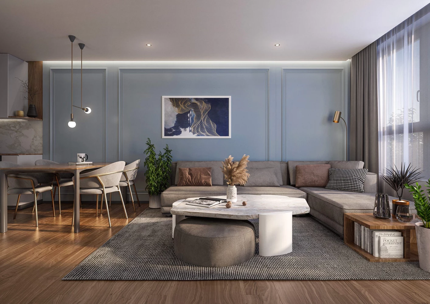 Living room interior in an apartment at Vitosha Apartments