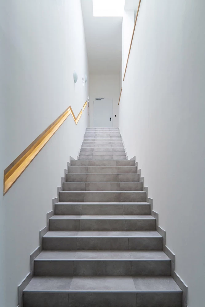 Staircase in the administrative wing of the VolaPlast production facility