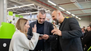 Guests inside the GStroy store during the opening event