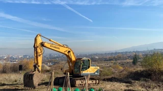 Construction equipment on site at the start of the Simeonovo Alleys development