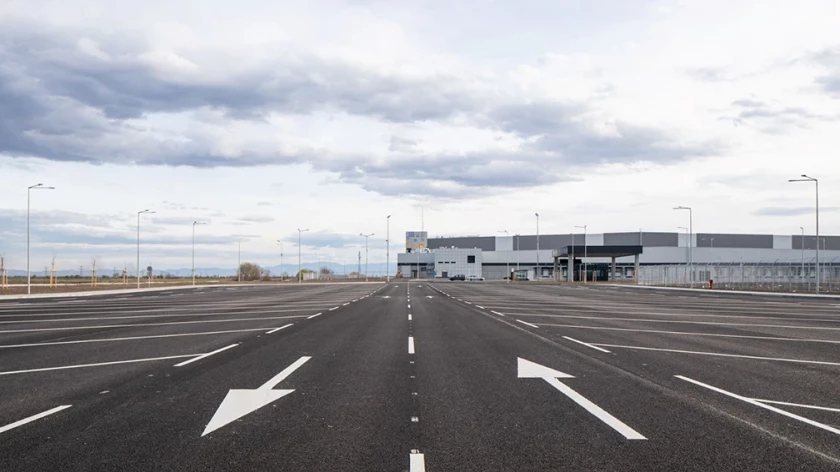 Road intersection and transport connections to a development site