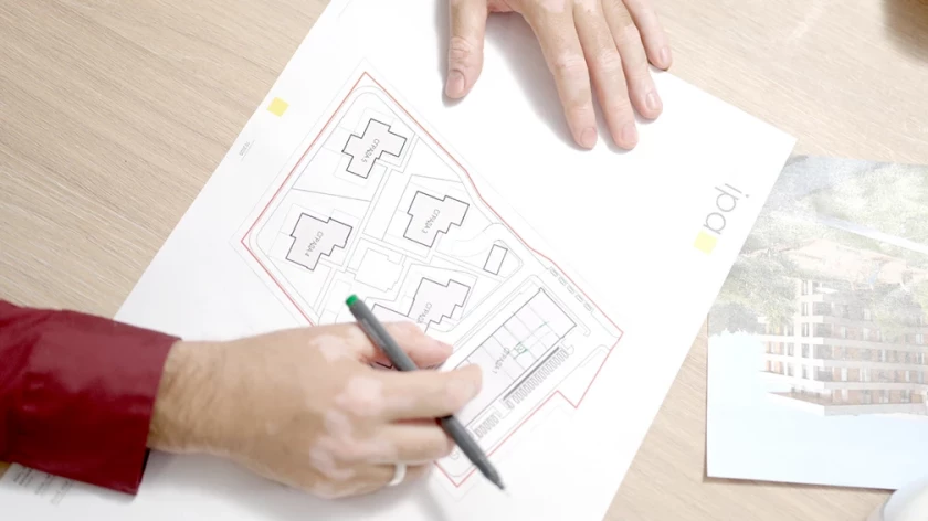 Review of a site plan during a pre-design study