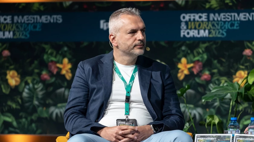 Arch. Tsvetan Petrov during the Office Investments & Workspace Forum 2025 panel